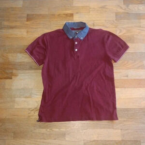 Givenchy Polo Shirt Small Burgundy Red Logo Embroidered